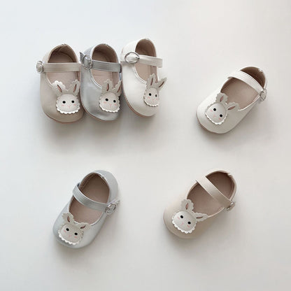 Spring and Summer Baby Girl Fashion Cartoon Rabbit Pattern Toddler Soft-Sole Anti-slip Walking Shoes-0