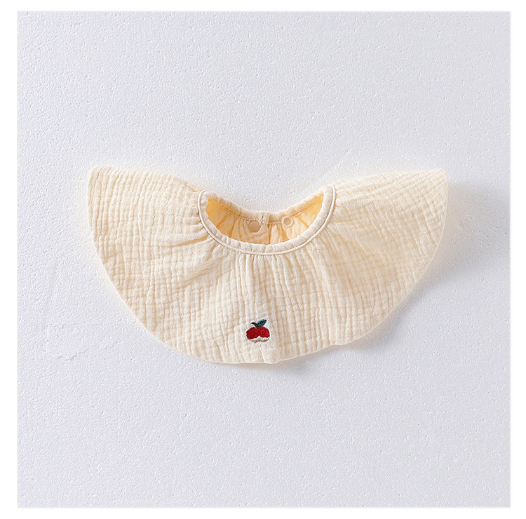 Simple Embroidered Cotton Baby Bib-4