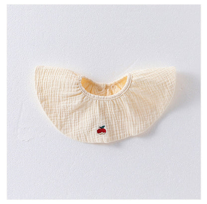 Simple Embroidered Cotton Baby Bib-4