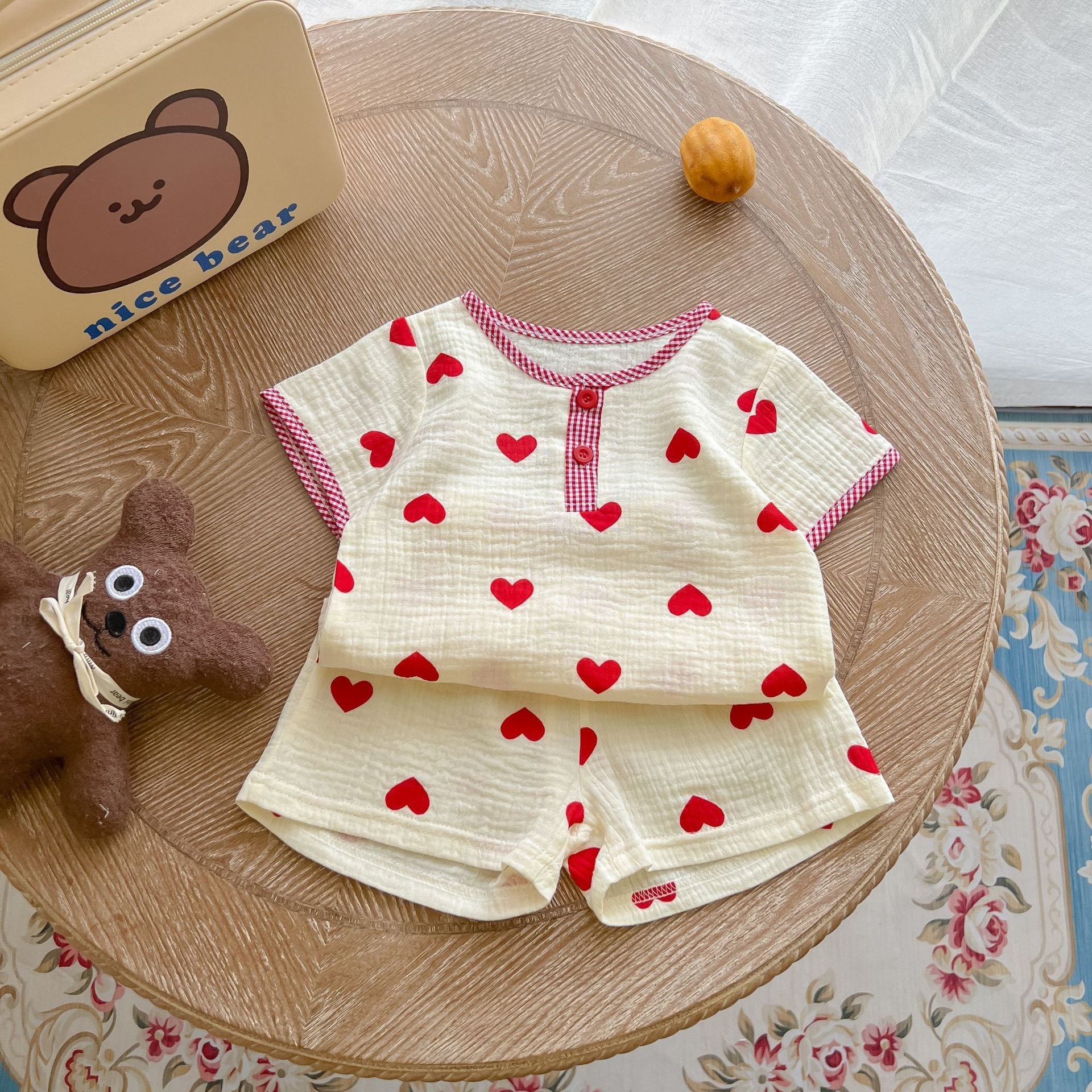 Baby Print Pattern T-Shirt Combo Shorts In Summer Sets-8