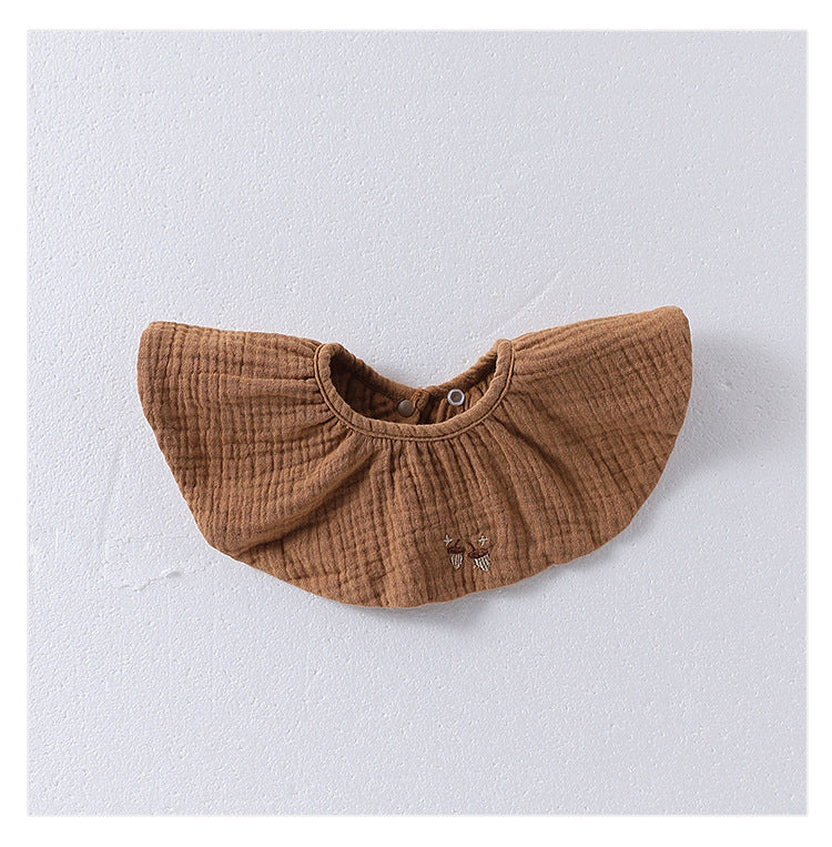Simple Embroidered Cotton Baby Bib-11
