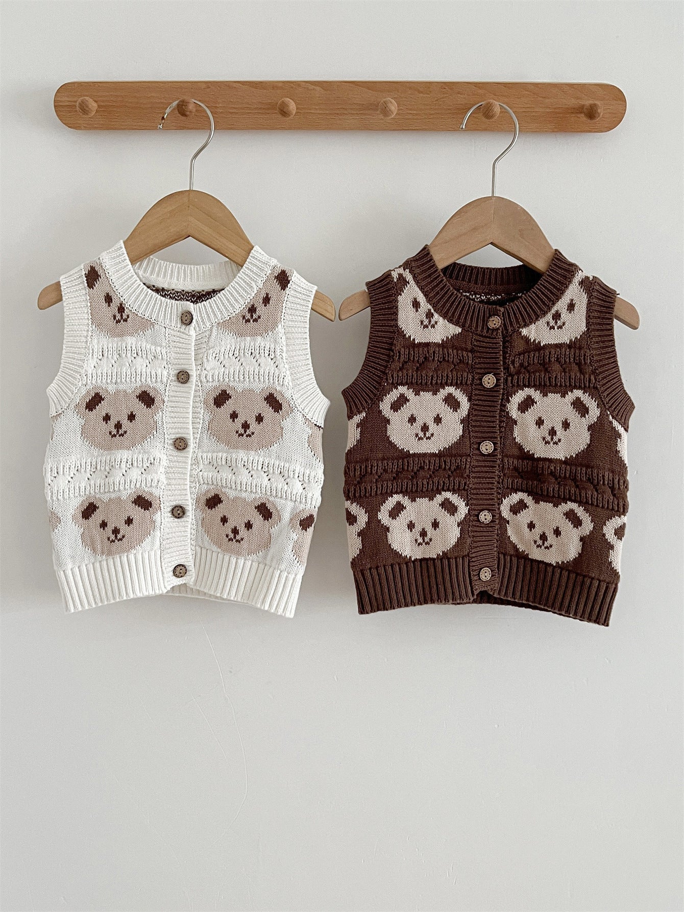 Adorable Infant Baby Kids Knitted Sleeveless Single Breasted Sweater-0