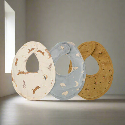 Baby Cartoon Animal Graphic Cotton Newborn Bibs-0