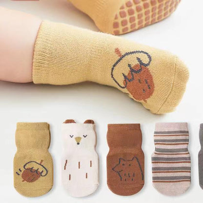 Baby Cartoon Graphic Non-Slip Floor Socks In Autumn-0