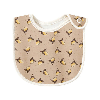 Baby Floral Print Covered Button Design Water Absorbing Bibs-7