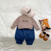 Arrival Autumn Baby Unisex Long Sleeves Striped Teddy Top Shirt and Denim Jeans – Matching Set-1