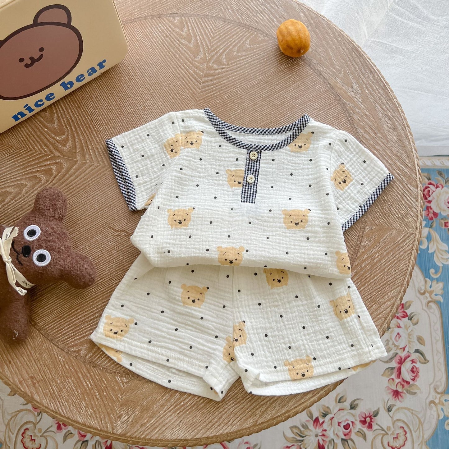 Baby Print Pattern T-Shirt Combo Shorts In Summer Sets-9