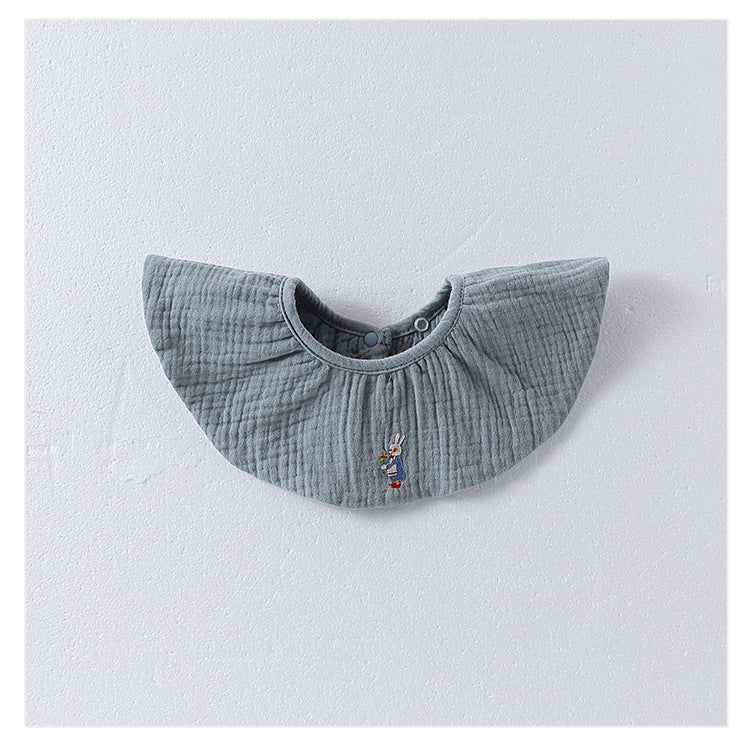 Simple Embroidered Cotton Baby Bib-5