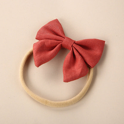 Baby Solid Color 3D Bow Handmade Elastic Headband-10