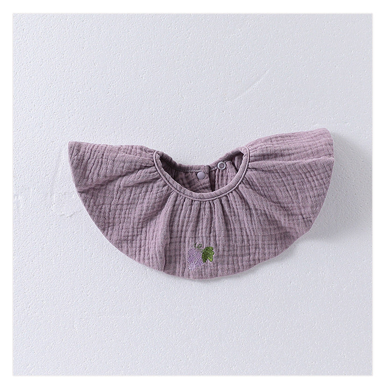 Simple Embroidered Cotton Baby Bib-7