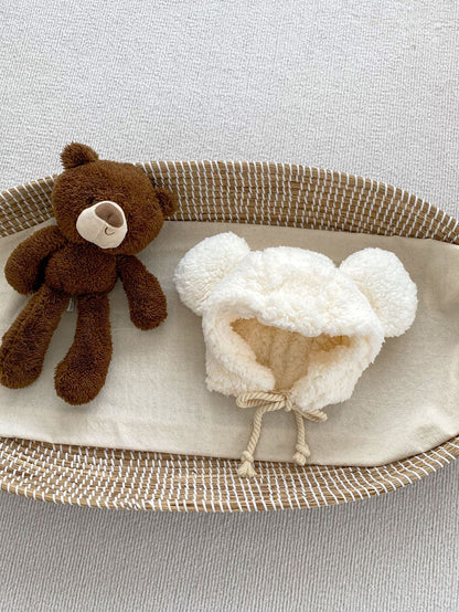 Winter Infant Baby Boys And Girls Solid Fluffy Thermal Hats-5