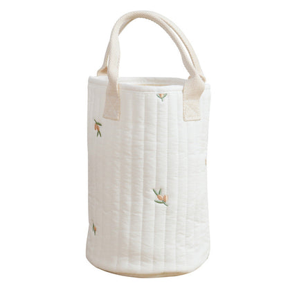 Baby Embroidered Pattern Baby Bottle Storage Mommy Handbag With Compartment-5