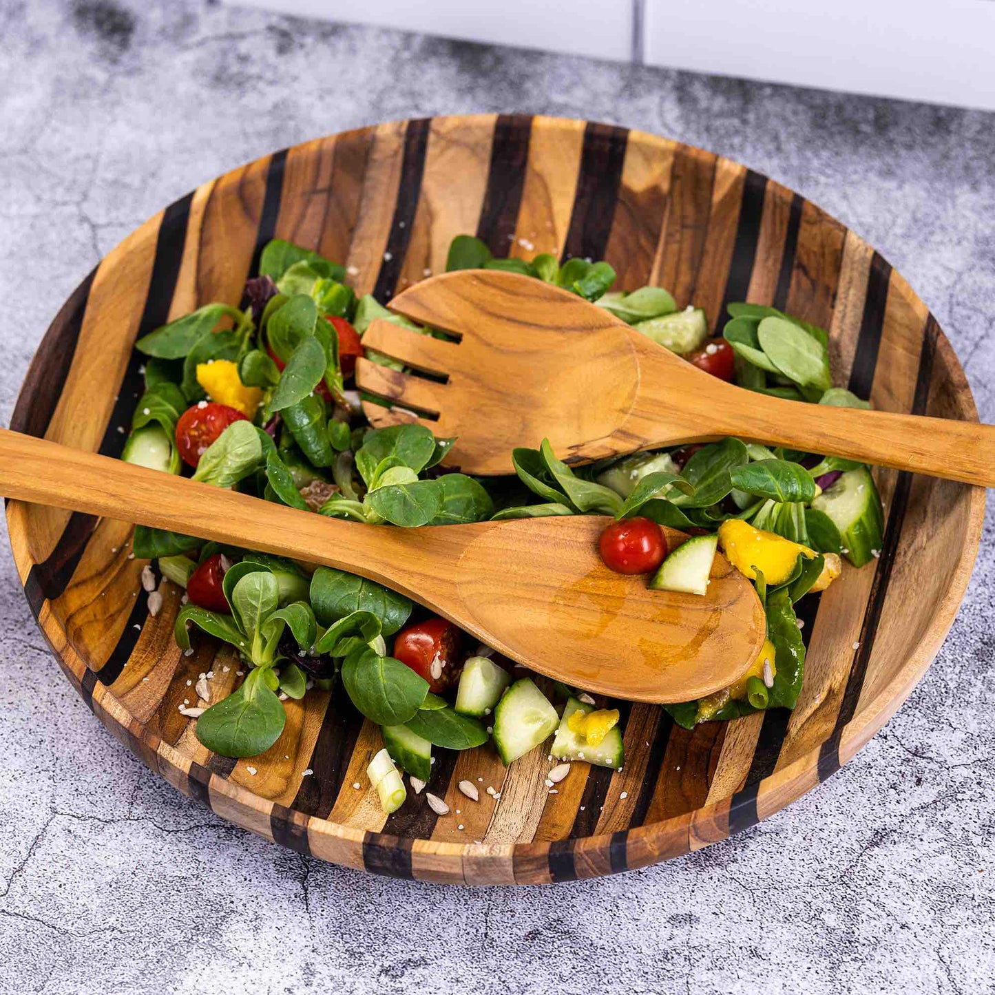 Upcycled Eco Friendly Wooden Salad Servers-1